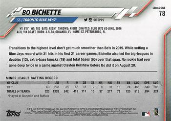 2020 Topps - Gold Star #78 Bo Bichette Back