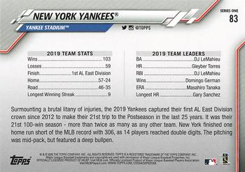 2020 Topps - Gold Star #83 New York Yankees Back