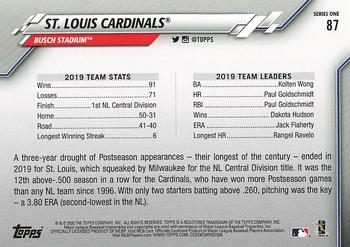 2020 Topps - Gold Star #87 St. Louis Cardinals Back