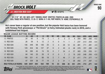2020 Topps - Gold Star #90 Brock Holt Back