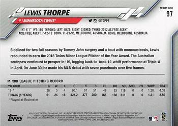 2020 Topps - Gold Star #97 Lewis Thorpe Back