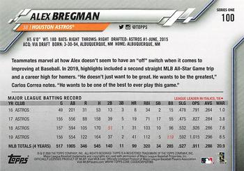 2020 Topps - Gold Star #100 Alex Bregman Back