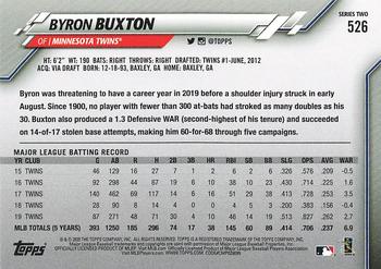 2020 Topps - Gold Star #526 Byron Buxton Back