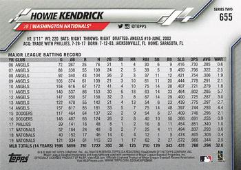 2020 Topps - Gold Star #655 Howie Kendrick Back