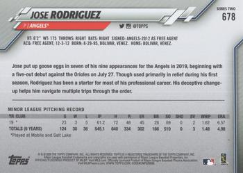 2020 Topps - Gold Star #678 Jose Rodriguez Back