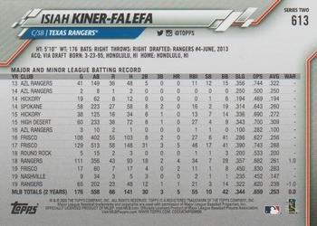 2020 Topps - Orange #613 Isiah Kiner-Falefa Back
