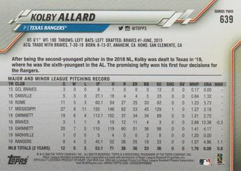 2020 Topps - Orange #639 Kolby Allard Back