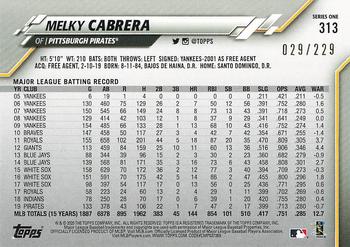 2020 Topps - Foilboard (Hobby) #313 Melky Cabrera Back