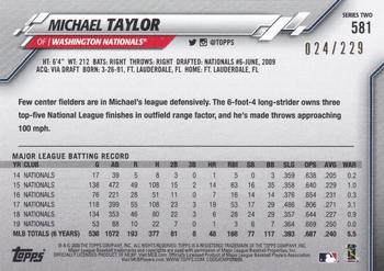 2020 Topps - Foilboard (Hobby) #581 Michael Taylor Back