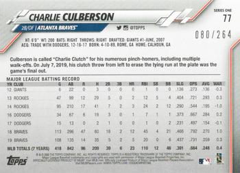 2020 Topps - Foilboard (Retail) #77 Charlie Culberson Back