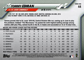 2020 Topps - Blue #44 Tommy Edman Back