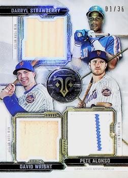 2020 Topps Triple Threads - Triple Threads Relic Combo #RCC-SWA Darryl Strawberry / David Wright / Pete Alonso Front