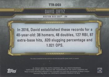 2020 Topps Triple Threads - Triple Threads Relics Emerald #TTR-DO3 David Ortiz Back