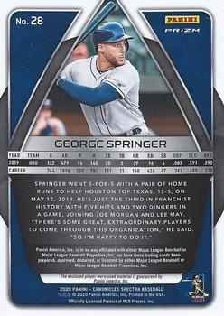 2020 Panini Chronicles - Spectra Swatches #28 George Springer Back