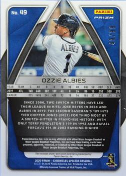 2020 Panini Chronicles - Spectra Swatches Neon Blue #49 Ozzie Albies Back