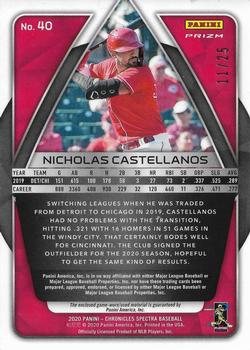 2020 Panini Chronicles - Spectra Swatches Red #40 Nicholas Castellanos Back