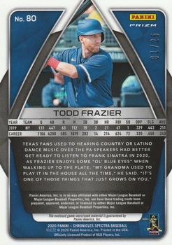 2020 Panini Chronicles - Spectra Swatches Red #80 Todd Frazier Back