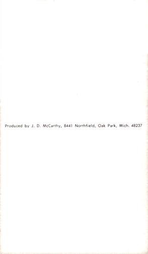 1976 JD McCarthy Postcards #NNO Bill Stein Back