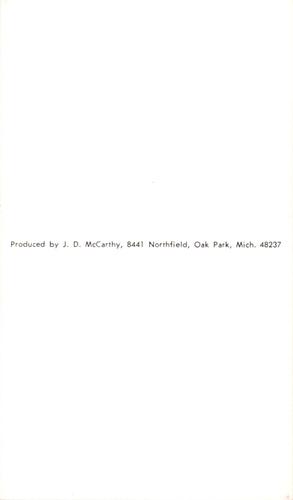 1976 JD McCarthy Postcards #NNO Paul Richards Back