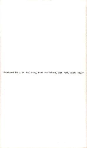 1976 JD McCarthy Postcards #NNO Lamar Johnson Back