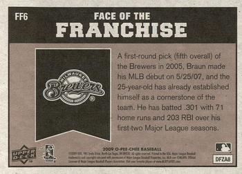 2009 O-Pee-Chee - Face of the Franchise #FF6 Ryan Braun Back