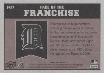 2009 O-Pee-Chee - Face of the Franchise #FF27 Miguel Cabrera Back