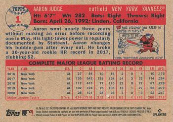 2021 Topps Archives #1 Aaron Judge Back