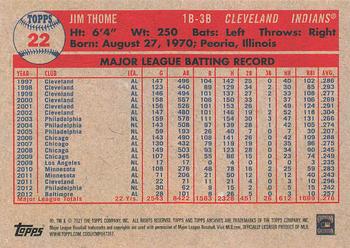 2021 Topps Archives #22 Jim Thome Back