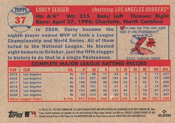 2021 Topps Archives #37 Corey Seager Back