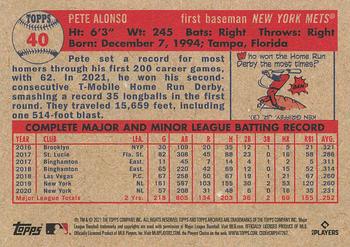 2021 Topps Archives #40 Pete Alonso Back