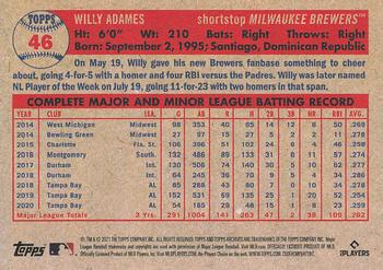2021 Topps Archives #46 Willy Adames Back