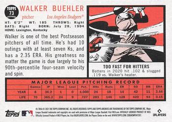 2021 Topps Archives #73 Walker Buehler Back