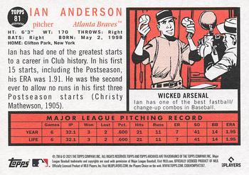 2021 Topps Archives #81 Ian Anderson Back