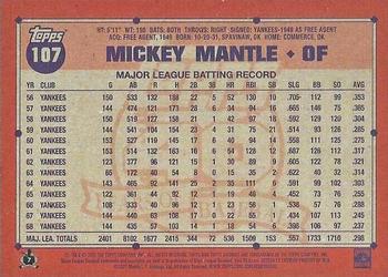 2021 Topps Archives #107 Mickey Mantle Back