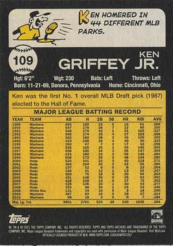 2021 Topps Archives #109 Ken Griffey Jr. Back