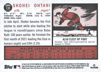 2021 Topps Archives #130 Shohei Ohtani Back