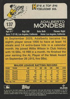 2021 Topps Archives #137 Adalberto Mondesi Back