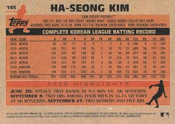 2021 Topps Archives #145 Ha-Seong Kim Back