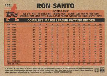 2021 Topps Archives #153 Ron Santo Back
