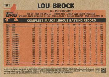 2021 Topps Archives #161 Lou Brock Back