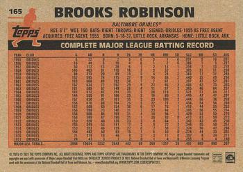 2021 Topps Archives #165 Brooks Robinson Back