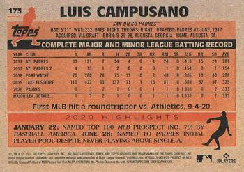 2021 Topps Archives #173 Luis Campusano Back