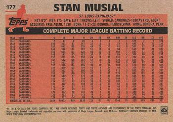 2021 Topps Archives #177 Stan Musial Back