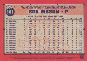 2021 Topps Archives #181 Bob Gibson Back