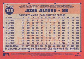 2021 Topps Archives #186 Jose Altuve Back