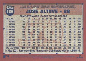 2021 Topps Archives #186 Jose Altuve Back
