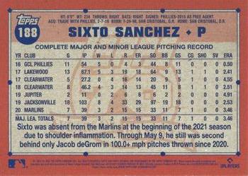 2021 Topps Archives #188 Sixto Sanchez Back