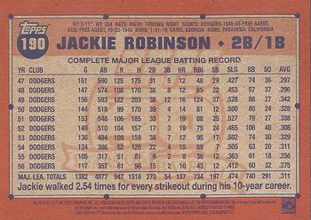 2021 Topps Archives #190 Jackie Robinson Back