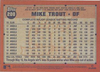 2021 Topps Archives #200 Mike Trout Back
