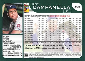 2021 Topps Archives #205 Roy Campanella Back